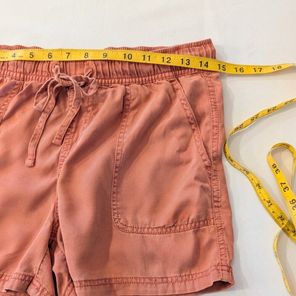 C&C California Lyocell Drawstring Shorts Coral Relaxed Summer Small - Picture 4 of 6